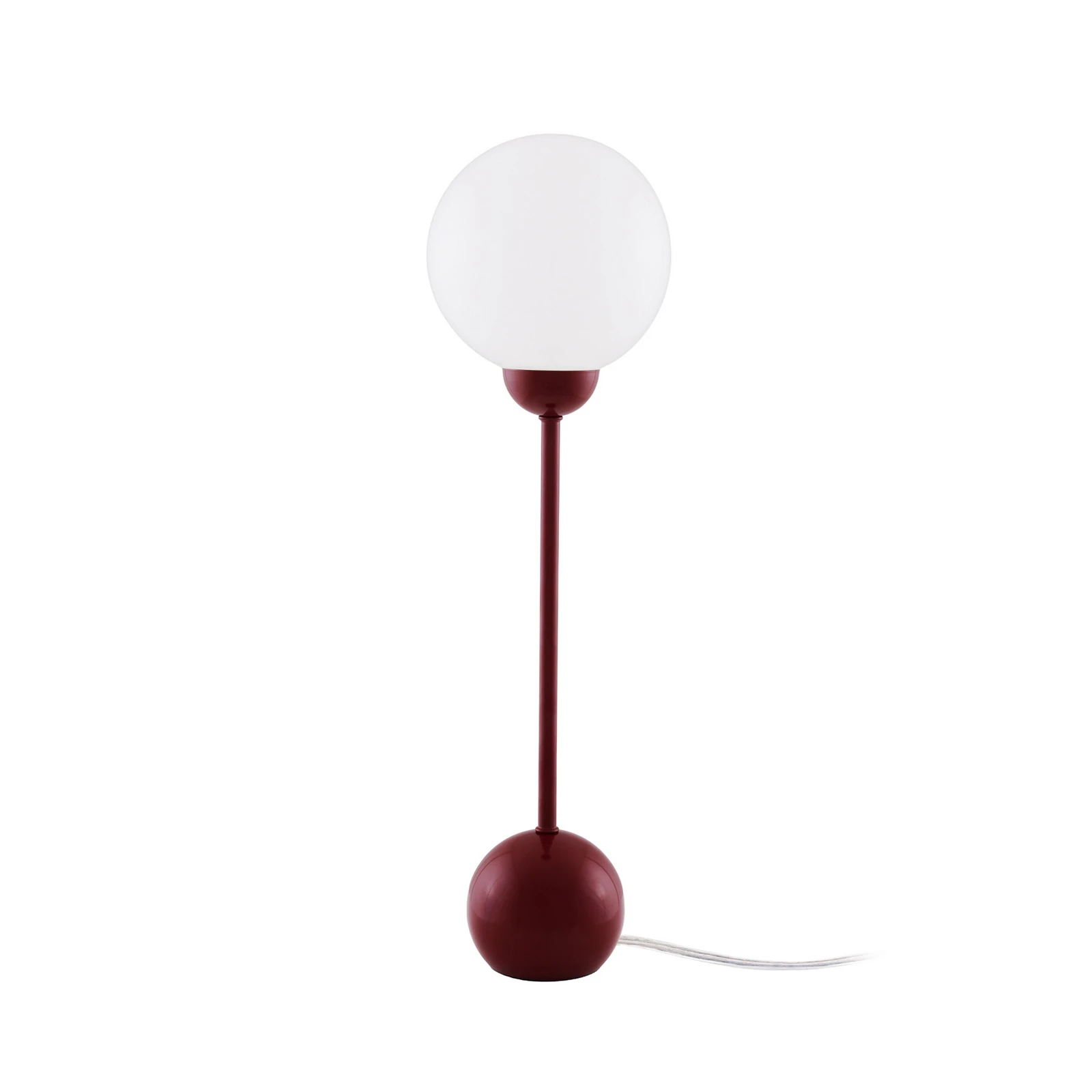 Globen Lighting galda lampa „Ripley“, sarkana, augstums 52 cm, dzelzs/stikls