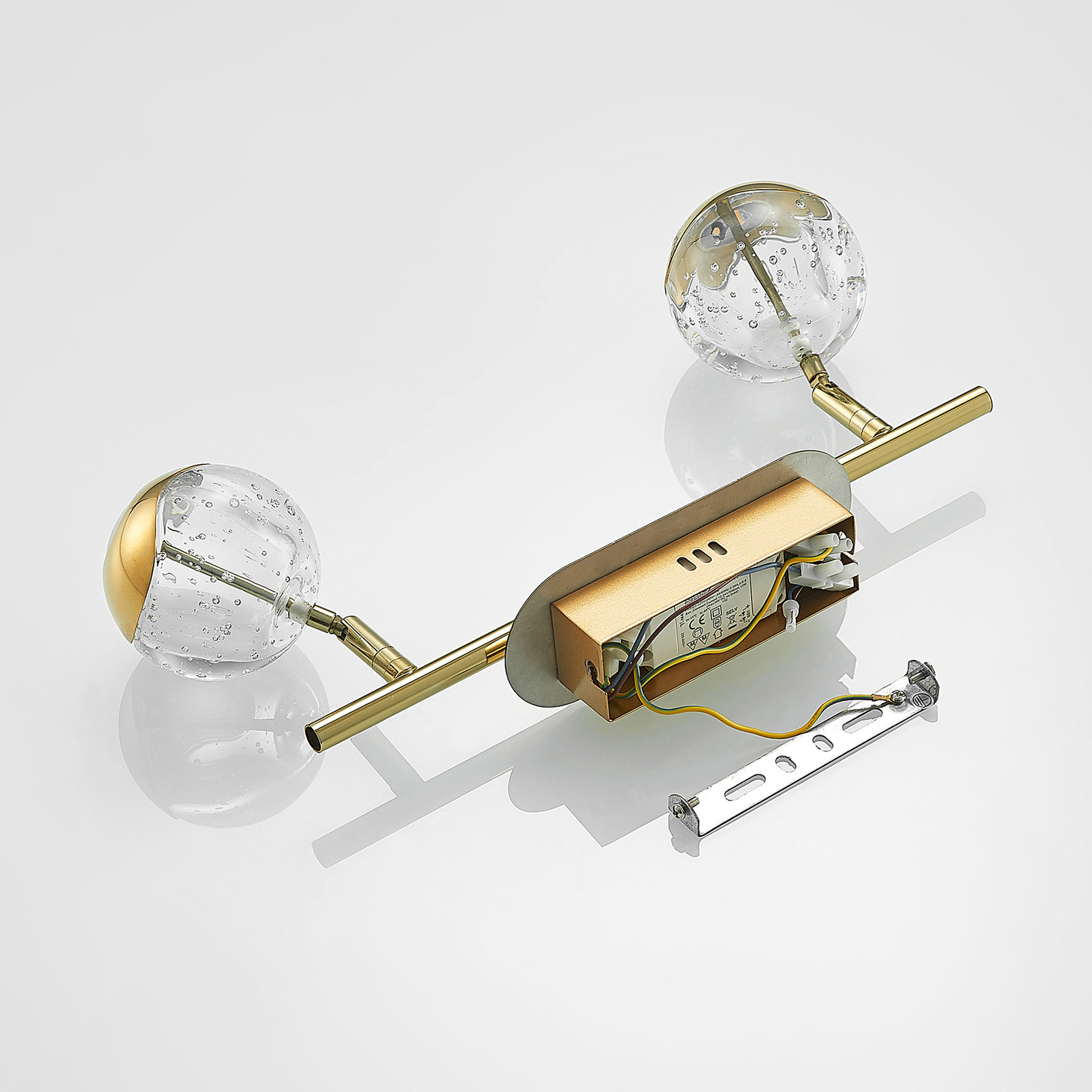 Lucande Kilio LED-Deckenstrahler, 2-flammig, gold