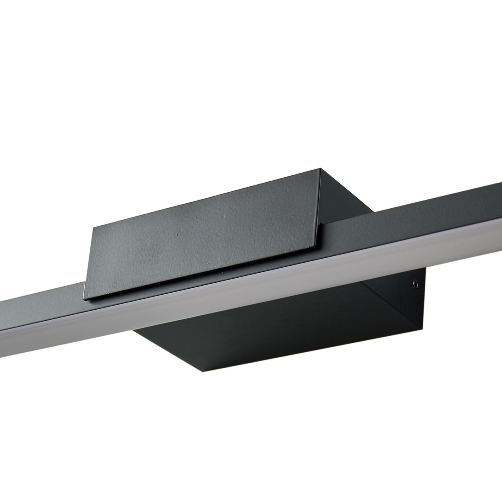 Lucande LED mirror lamp Kivana, black, metal, 90cm, IP44