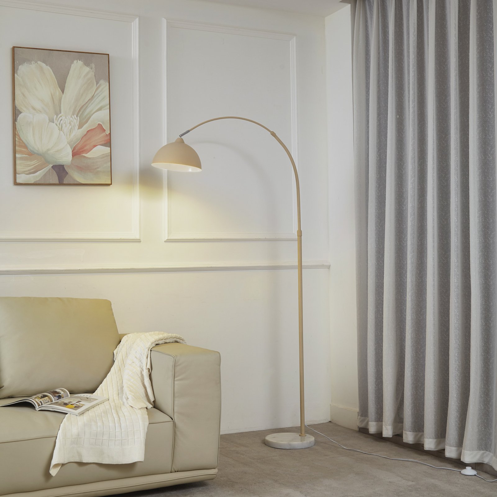 Tonka Floor Lamp Beige - Lindby