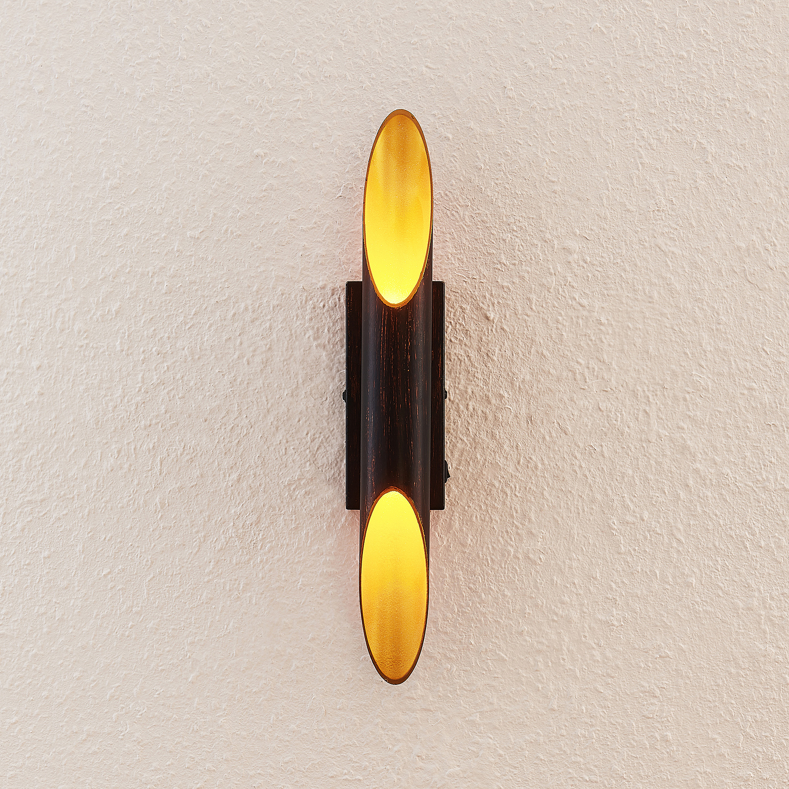 Lindby Solvina -LED-seinävalaisin, ruskea-kulta