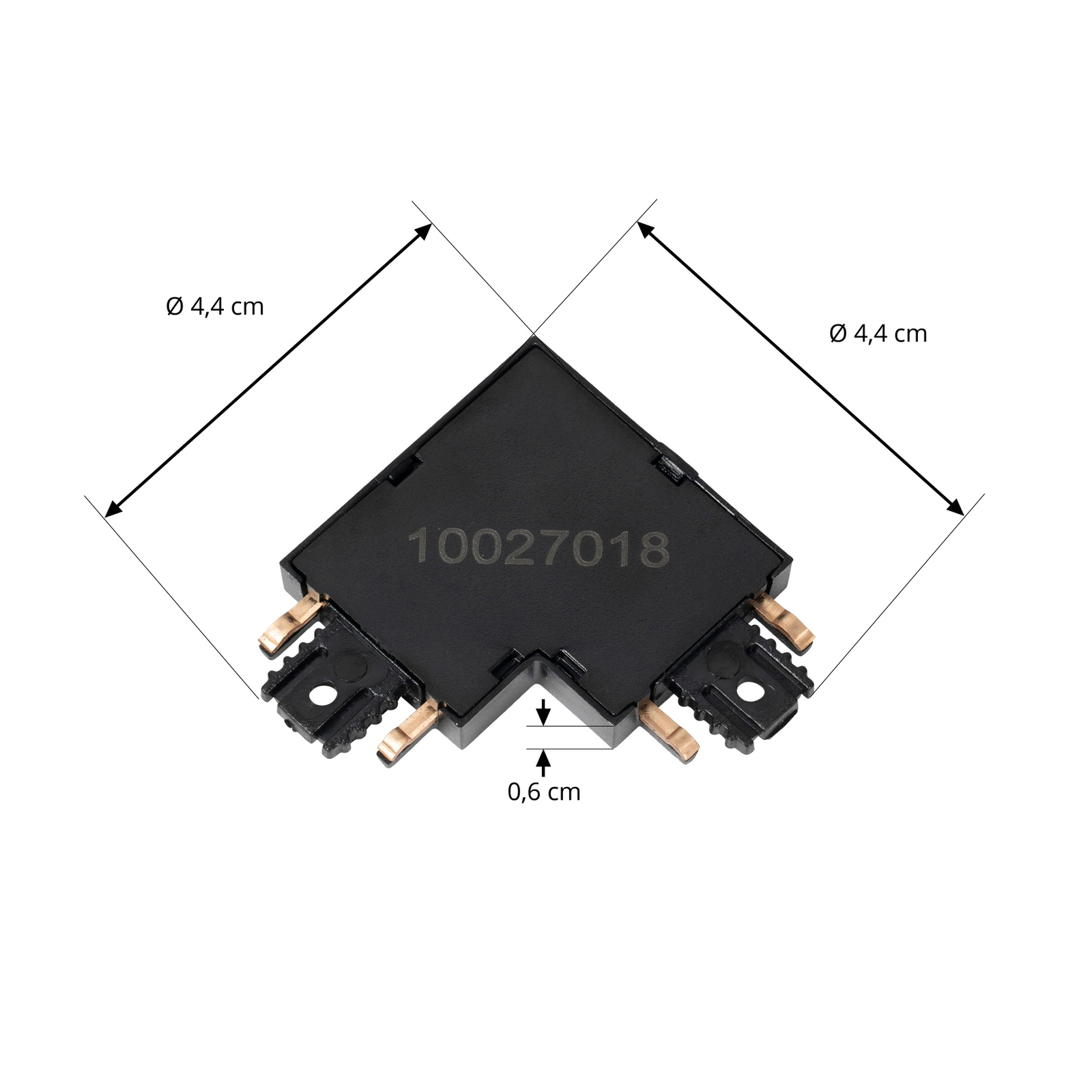 Connettore a L Lindby Lumaro, 90°, nero, angolare, set da 2