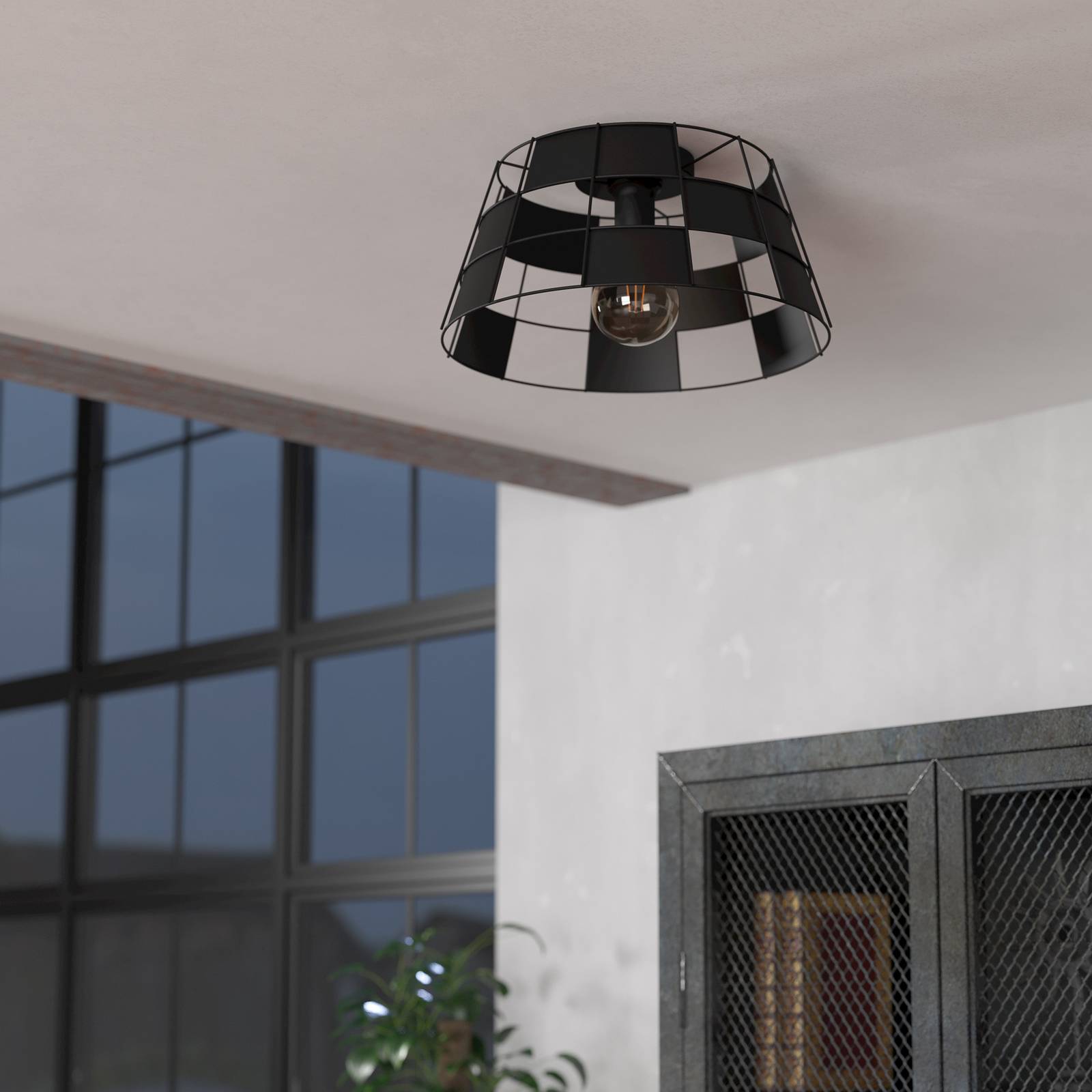 EGLO Pontefract Deckenleuchte aus Stahl, schwarz günstig online kaufen