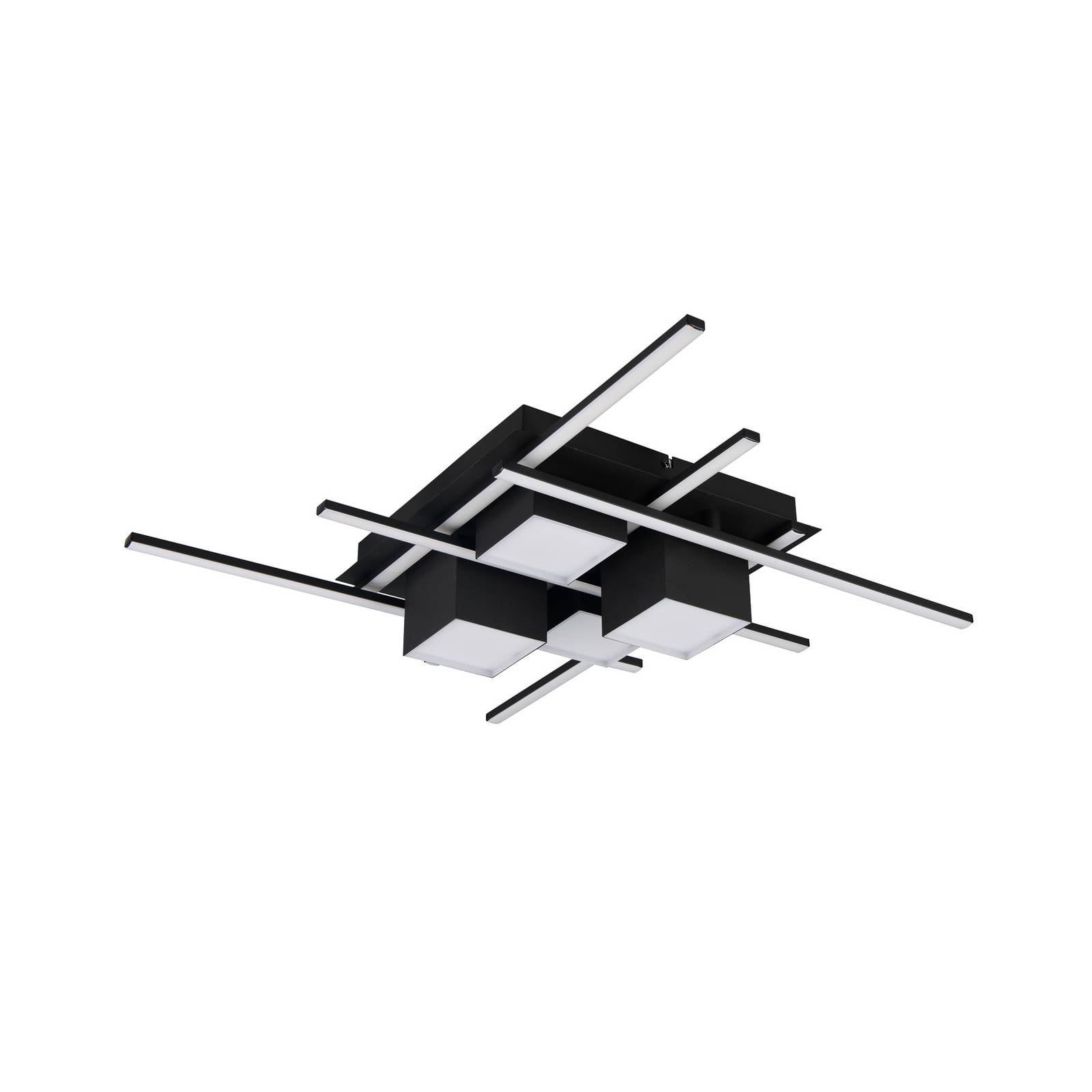 LED-Deckenlampe Roger, schwarz matt, Metall, CCT, Fernbed.