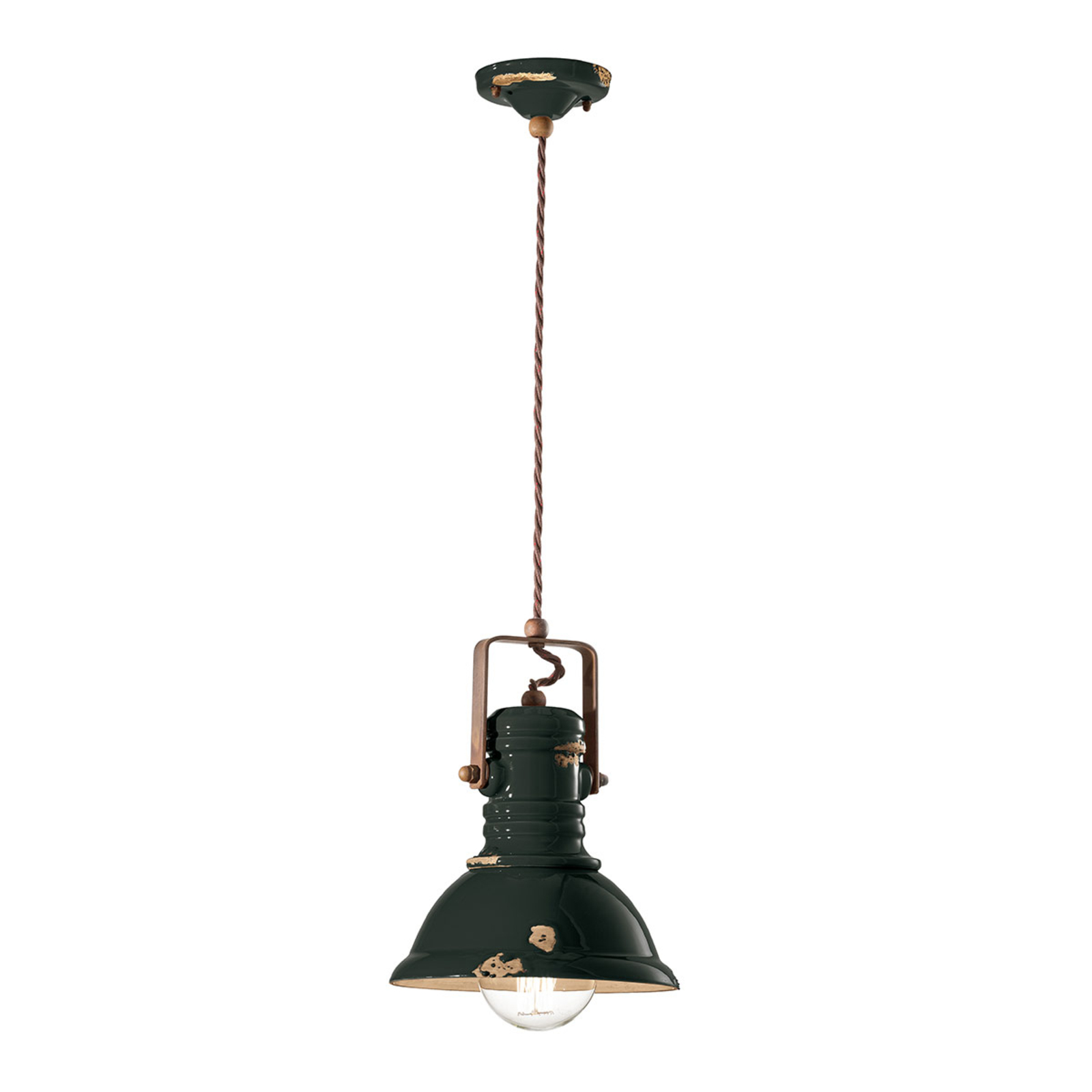 Candeeiro suspenso C1691 em design industrial preto