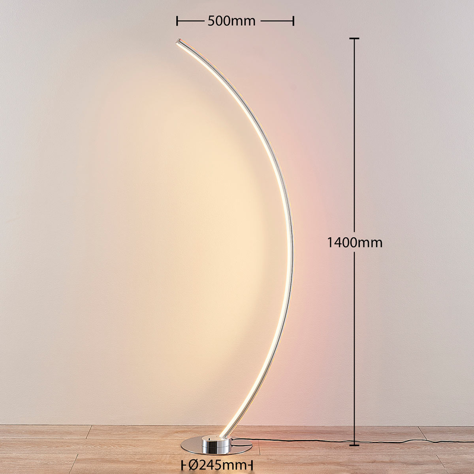 C-förmige RGB-LED-Stehlampe Amaro