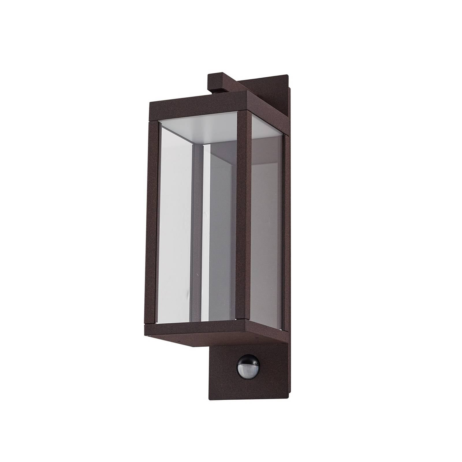 Lucande LED-Außenwandlampe Ferdinand, rost, Sensor, IP54