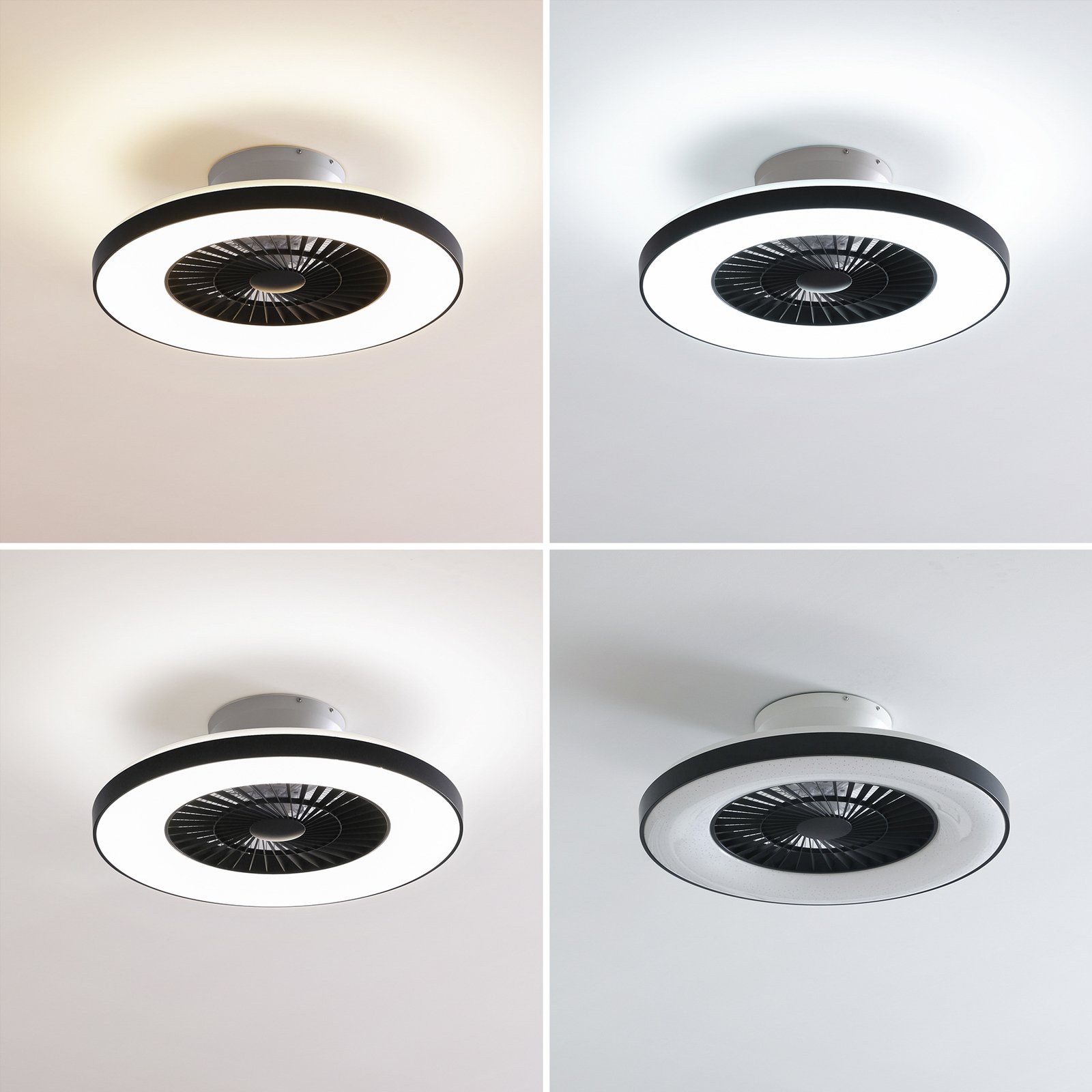 Paavo LED Smart Ceiling Fan Black - Lindby