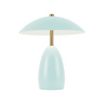 LED-bordslampa med batteridrift, Poppy, ljusblå, höjd 27 cm, metall, dimbar