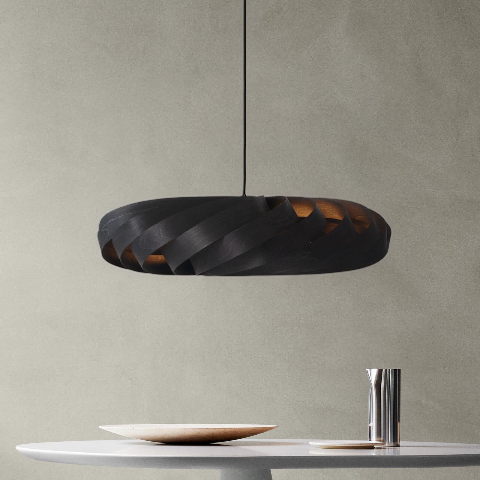 TR5 Pendelleuchte Ø80 Birch Black Tom Rossau - Wohnzimmer - Holz