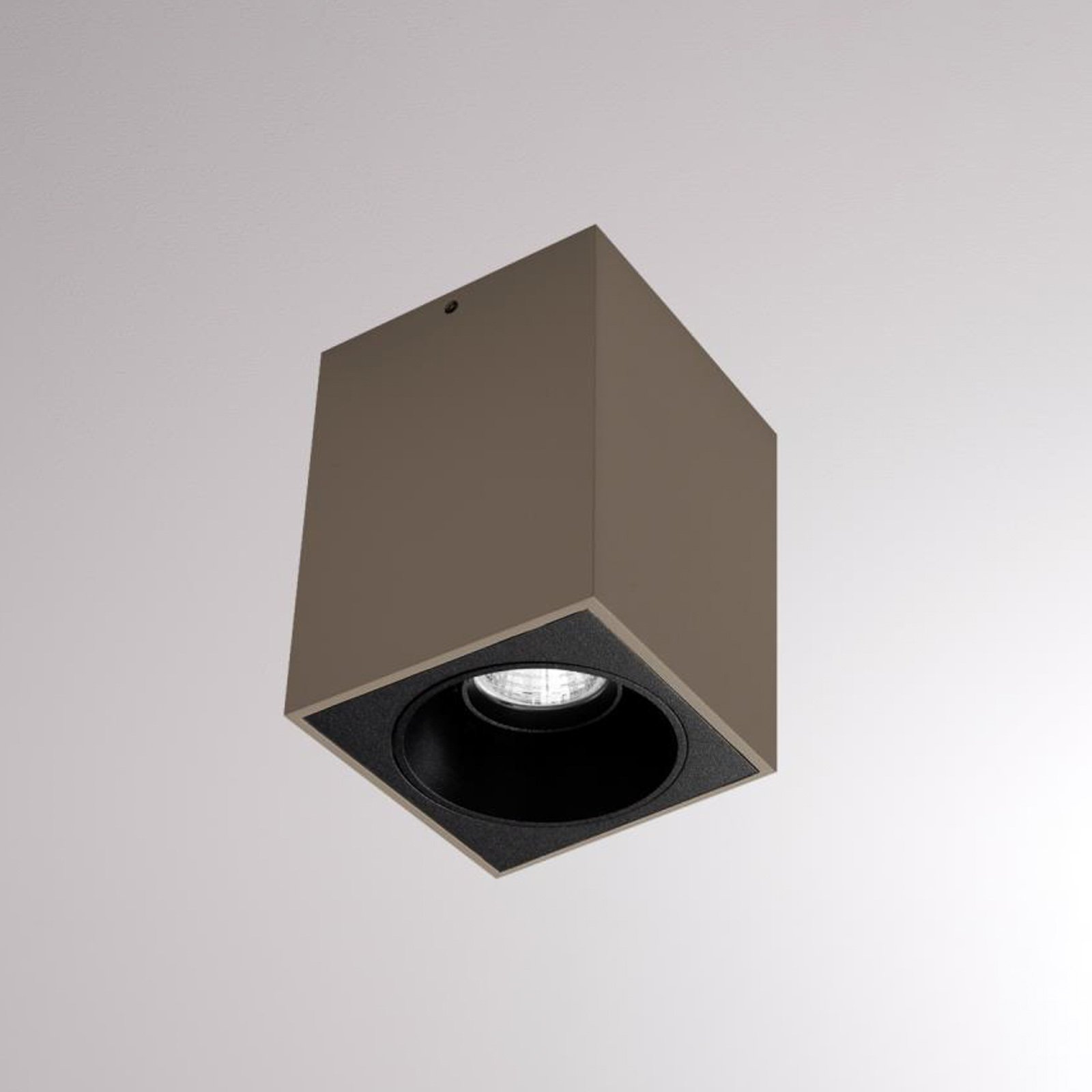 Atus Square LED ceiling lamp one-bulb terra