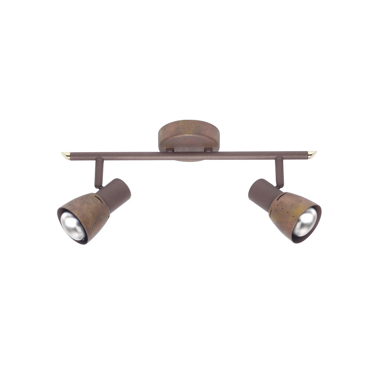 Deckenstrahler Lava, Länge 37 cm, altkupfer, 2-flg., Metall