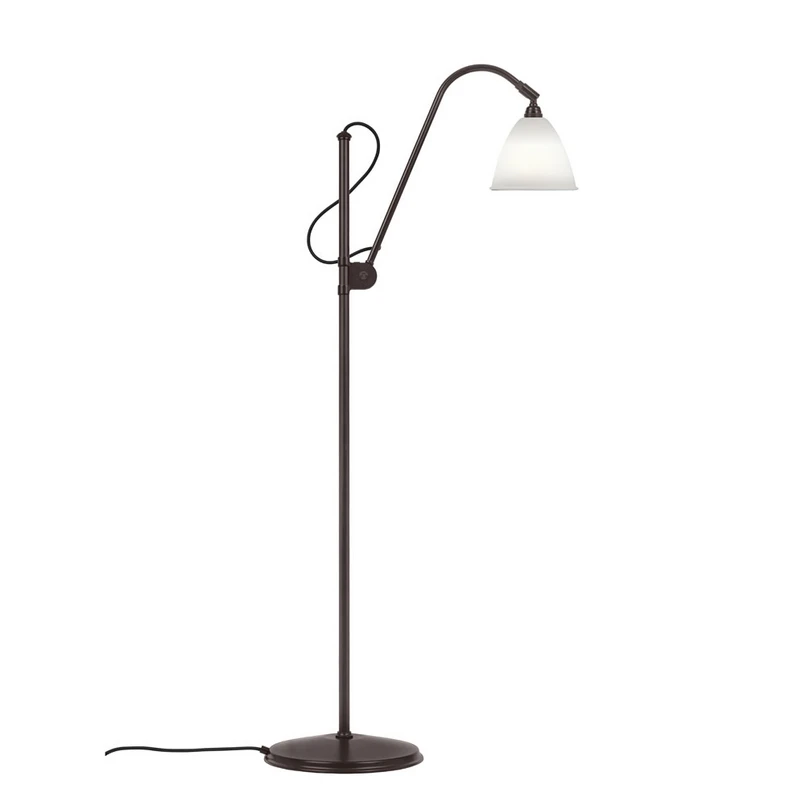 GUBI – Bestlite BL3 Stehlampe Ø16, schwarz/chrom/porzellan