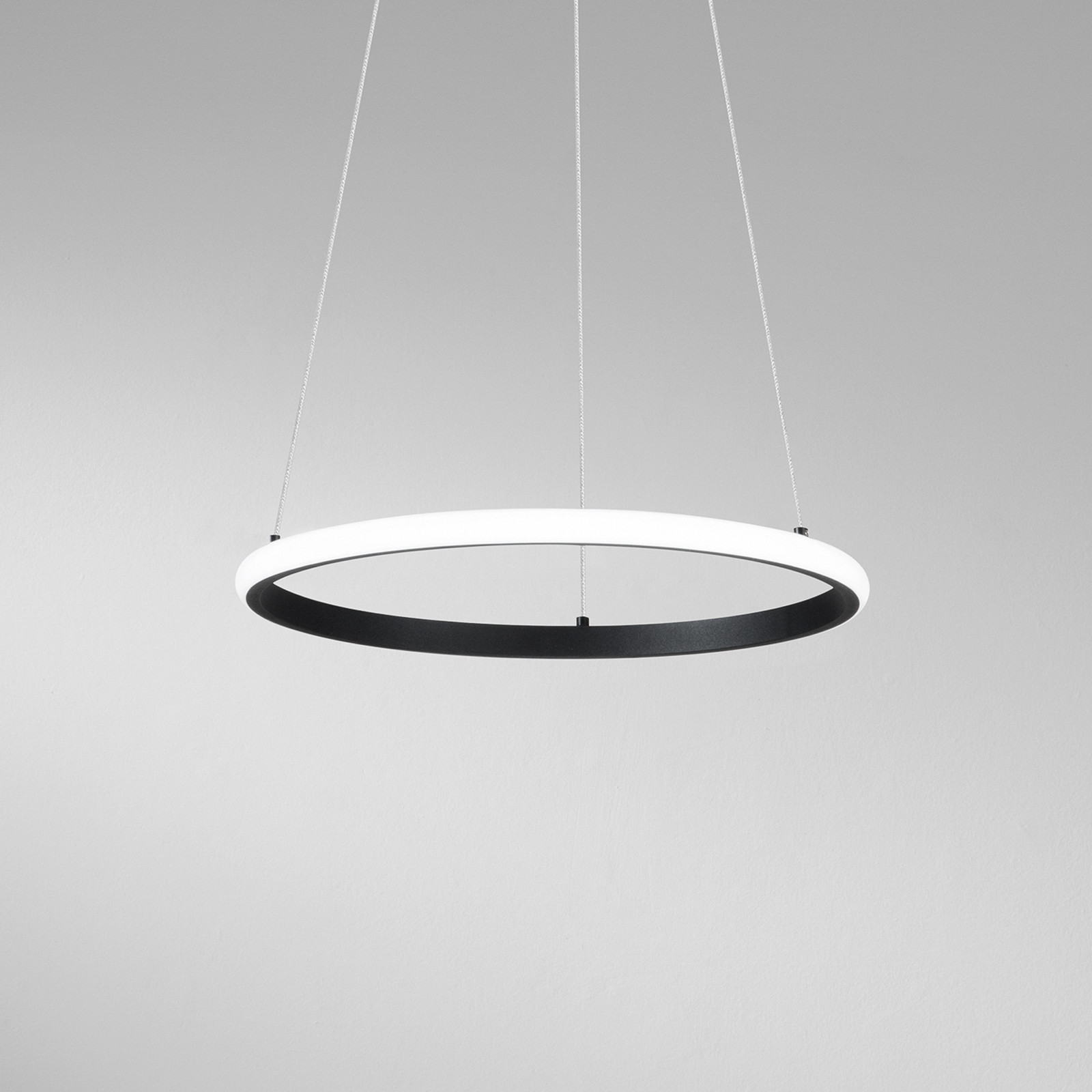 Luce Ambiente Design Lampă suspendată LED Axis Ø 40 cm negru metal CCT