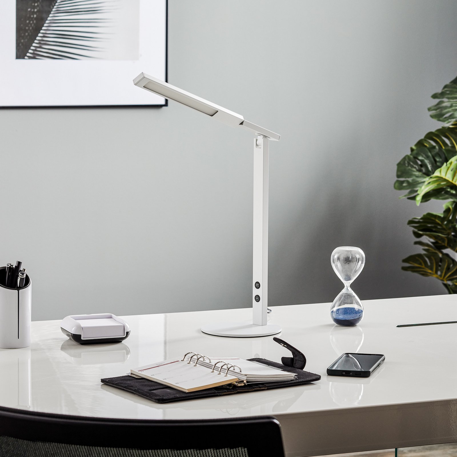 Ideal LED-skrivebordslampe med dæmper, hvid