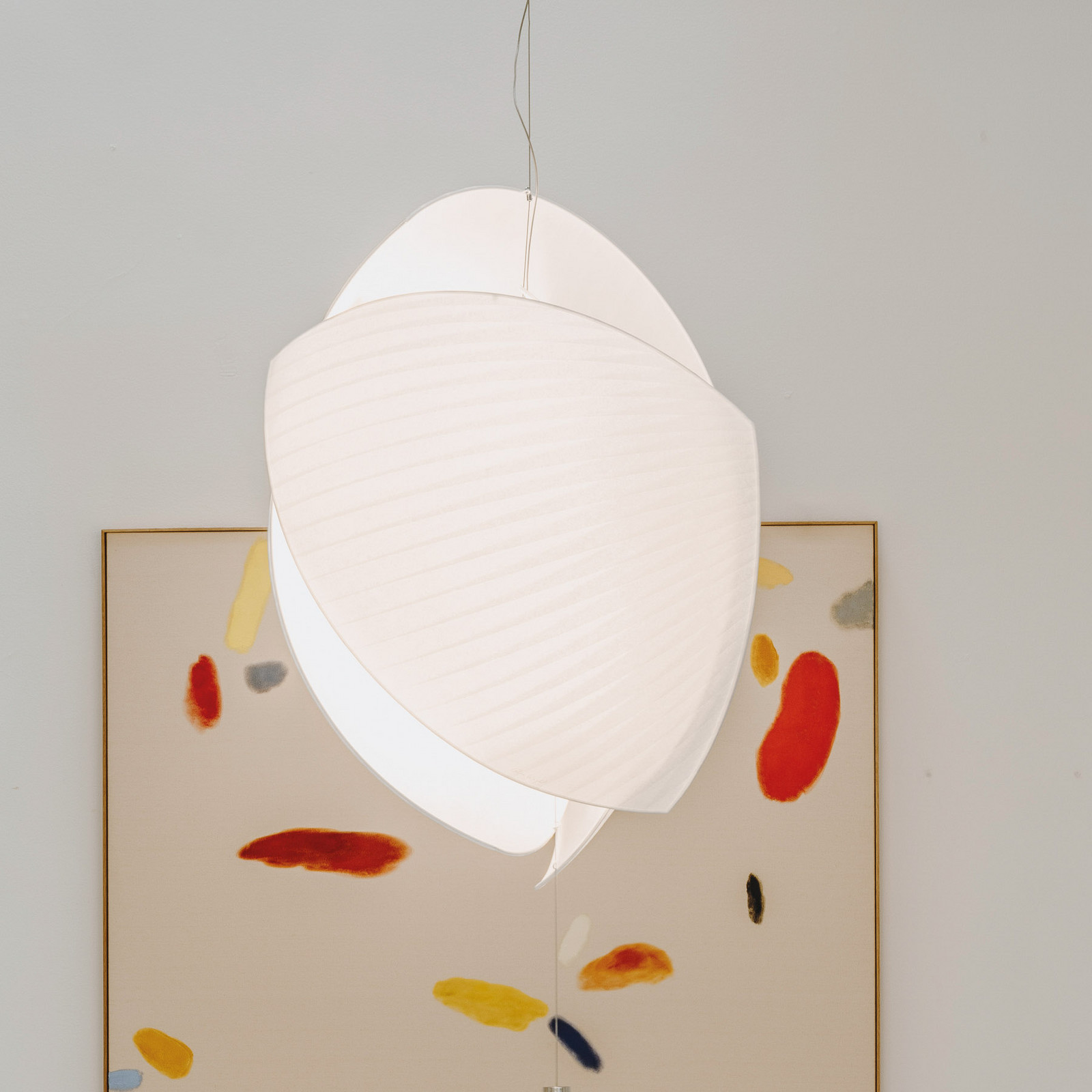 LEDS-C4 Voiles suspendată 49x66cm dimabilă 1-10V - Camera de zi / sufragerie - modern - crom alb - Hârtie / Carton