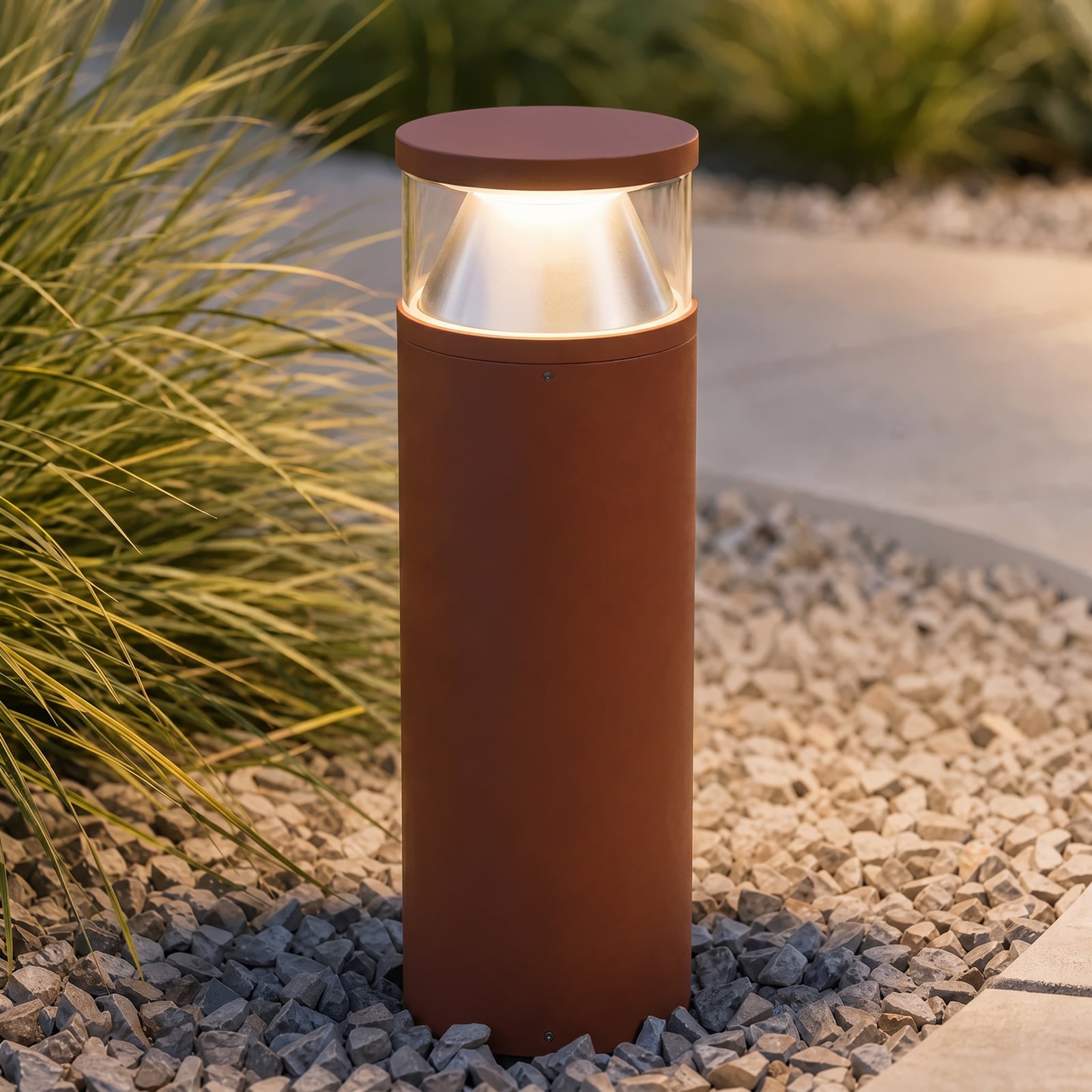 Lucande LED ceļa apgaismojums „Cylo“, terakotas krāsā, augstums 50 cm, IP65 Lucande LED ceļa apgaismojums „Cylo“, terakotas krāsā, augstums 50 cm, IP65