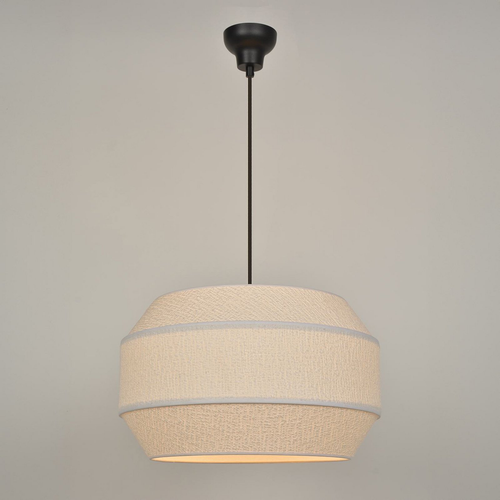 MARKET SET Lámpara colgante Cosiness, Ø 46 cm, blanco, tela