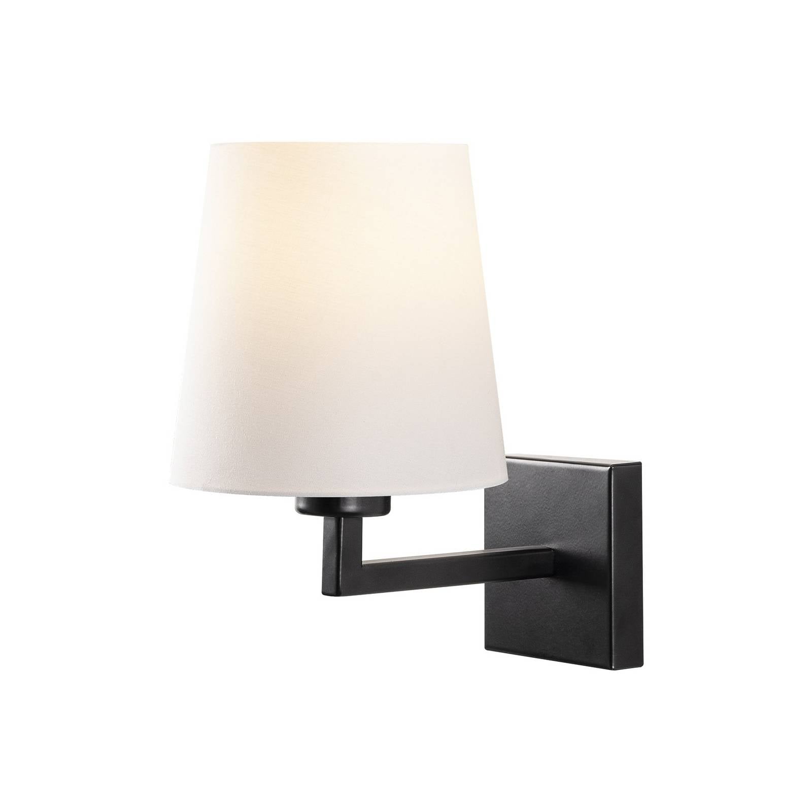 Wandlampe Profil 4659, schwarz, weißer Stoffschirm