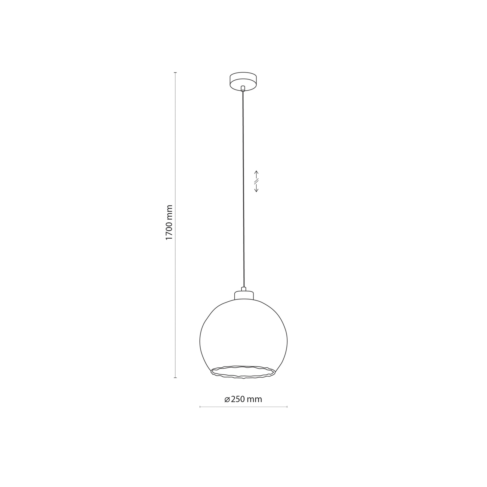Devi hanglamp, transparant, 1-lamp, Ø 25cm