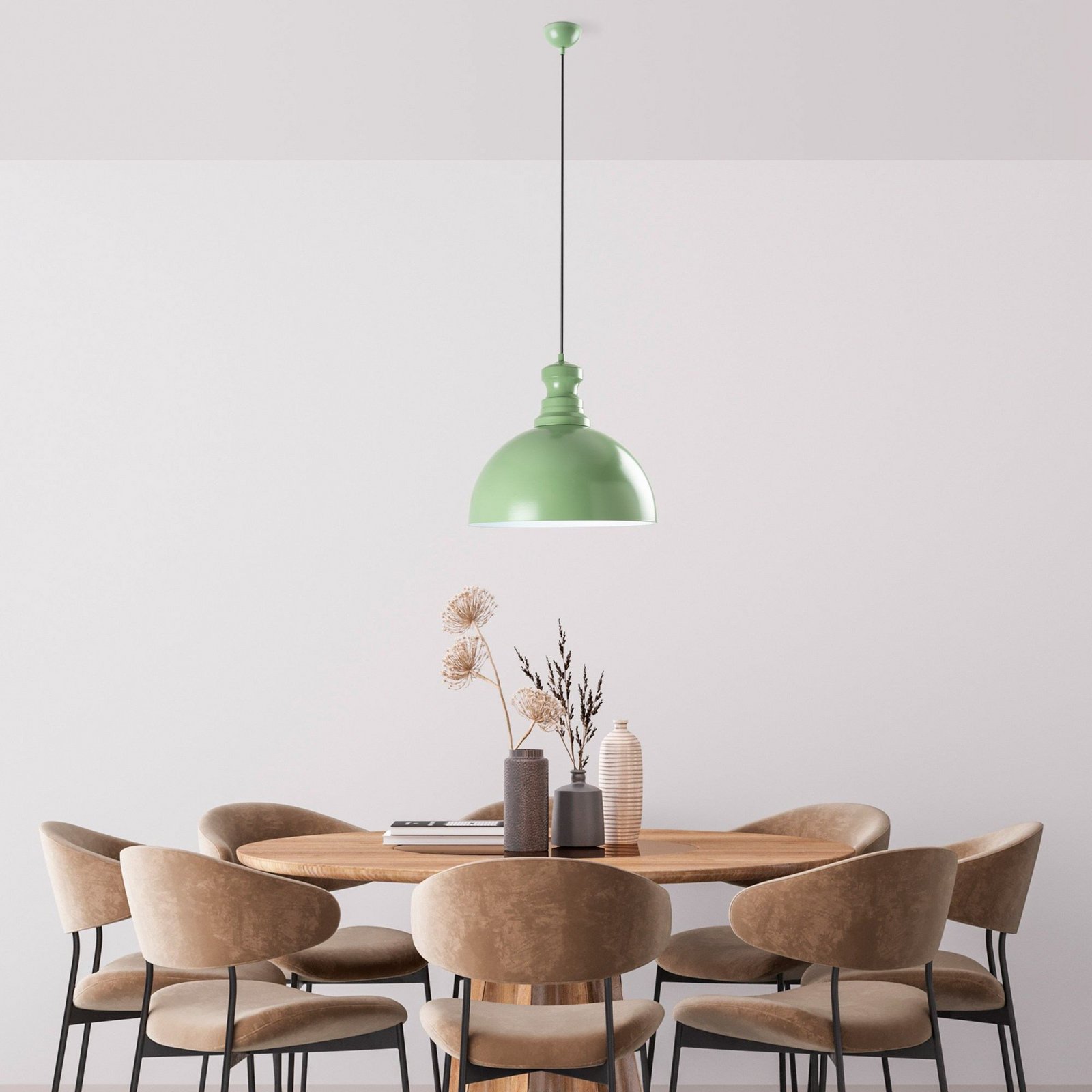 Kure pendant light, mint green, metal, Ø 40 cm E27