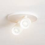 Arcchio spotlight Brinja, round, white, 2-bulb, aluminium, GU10