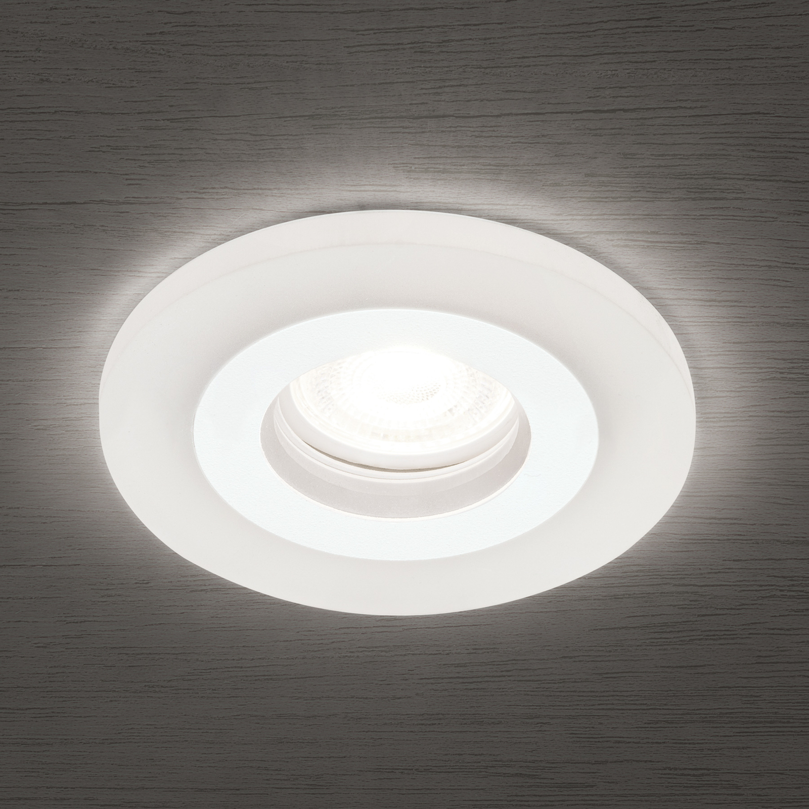 Glow recessed spotlight, white, metal, Ø 11 cm, GU10