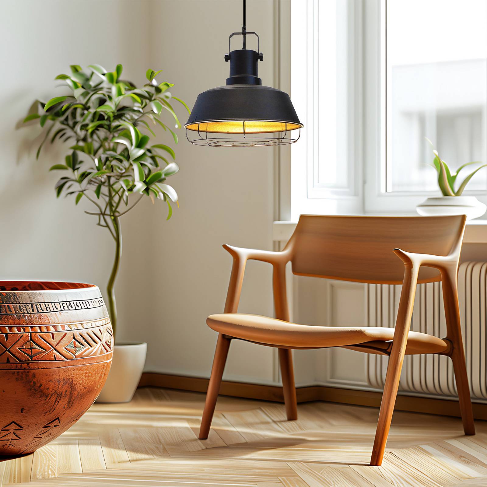 Lampa wisząca Mason, czarna, Ø 41 cm, metal, E27