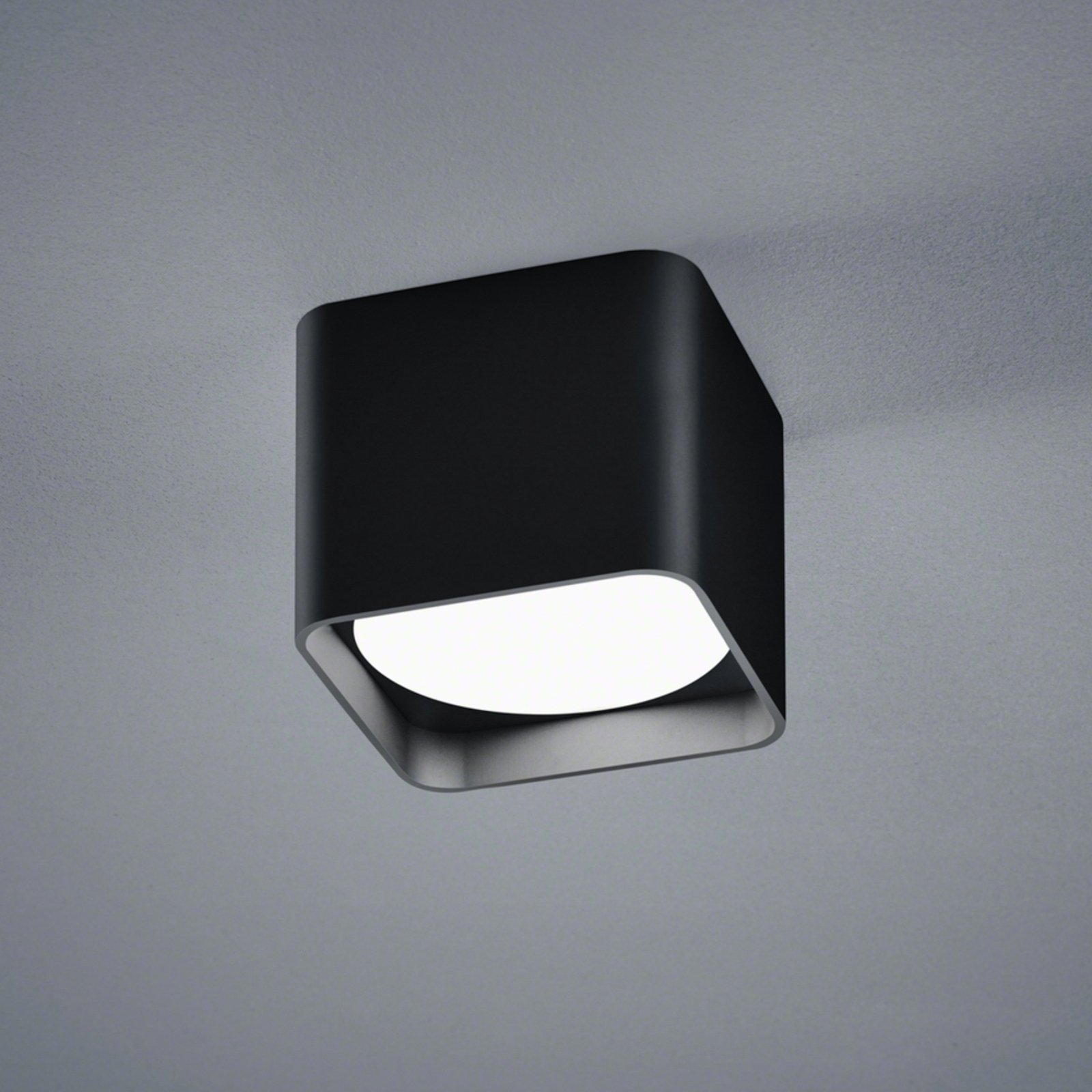 Helestra Dora LED stropno svjetlo četvrtasto mat crno