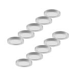 Prios LED ceiling light Edwina, silver, 23 cm, set of 10