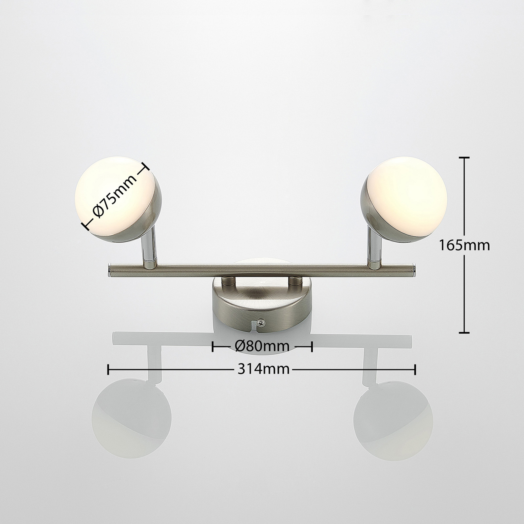 Lindby Lientje LED ceiling light, two-bulb, for Living / Dining Room, steel, plastic, 4.5 W, energy efficiency: A+, L: 31.4 cm, W: 8 cm, H: 16.5 cm