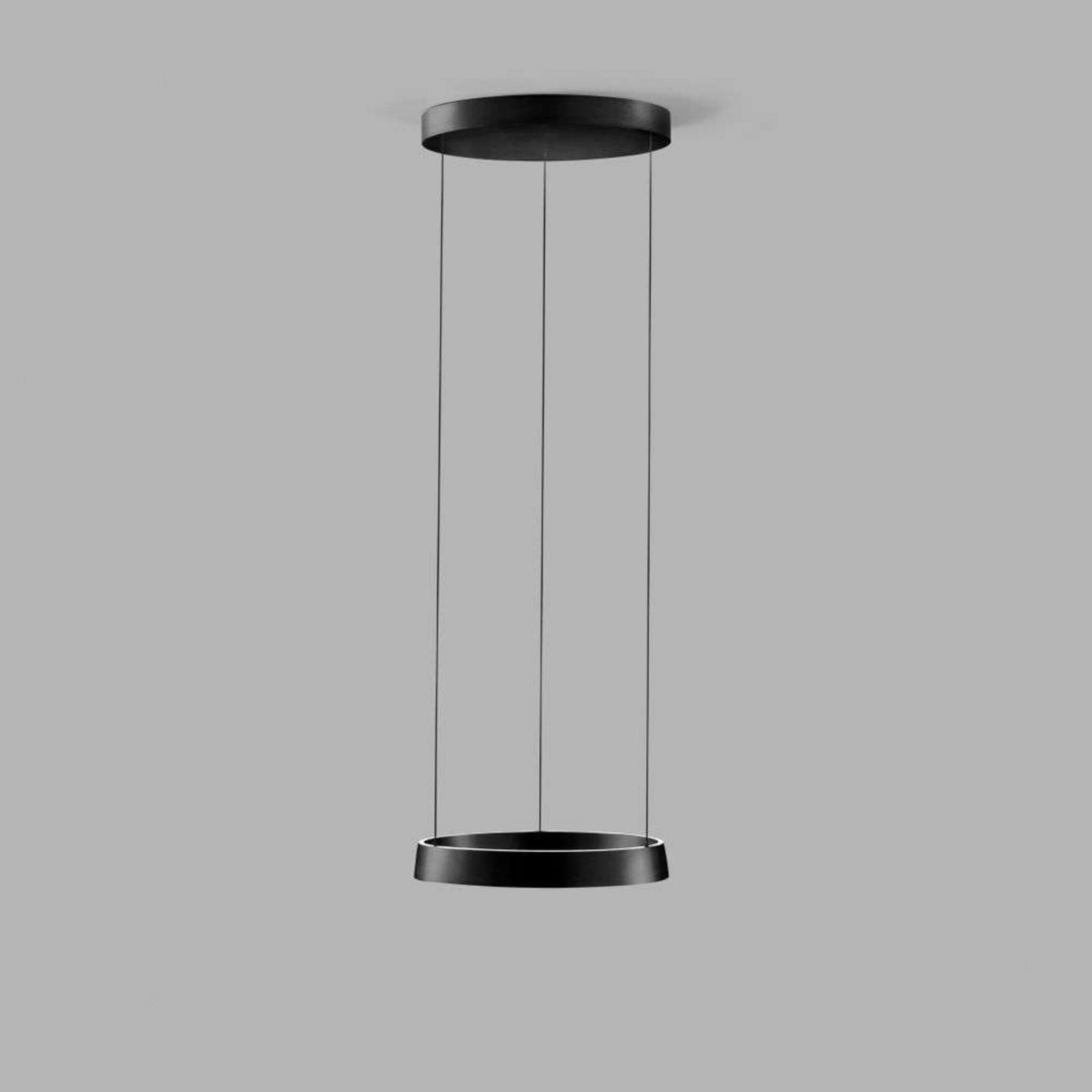 Edge Round LED-hængelampe, sort, Ø40 cm, Smart LIGHT-POINT - Stue - Aluminium - Ring billede