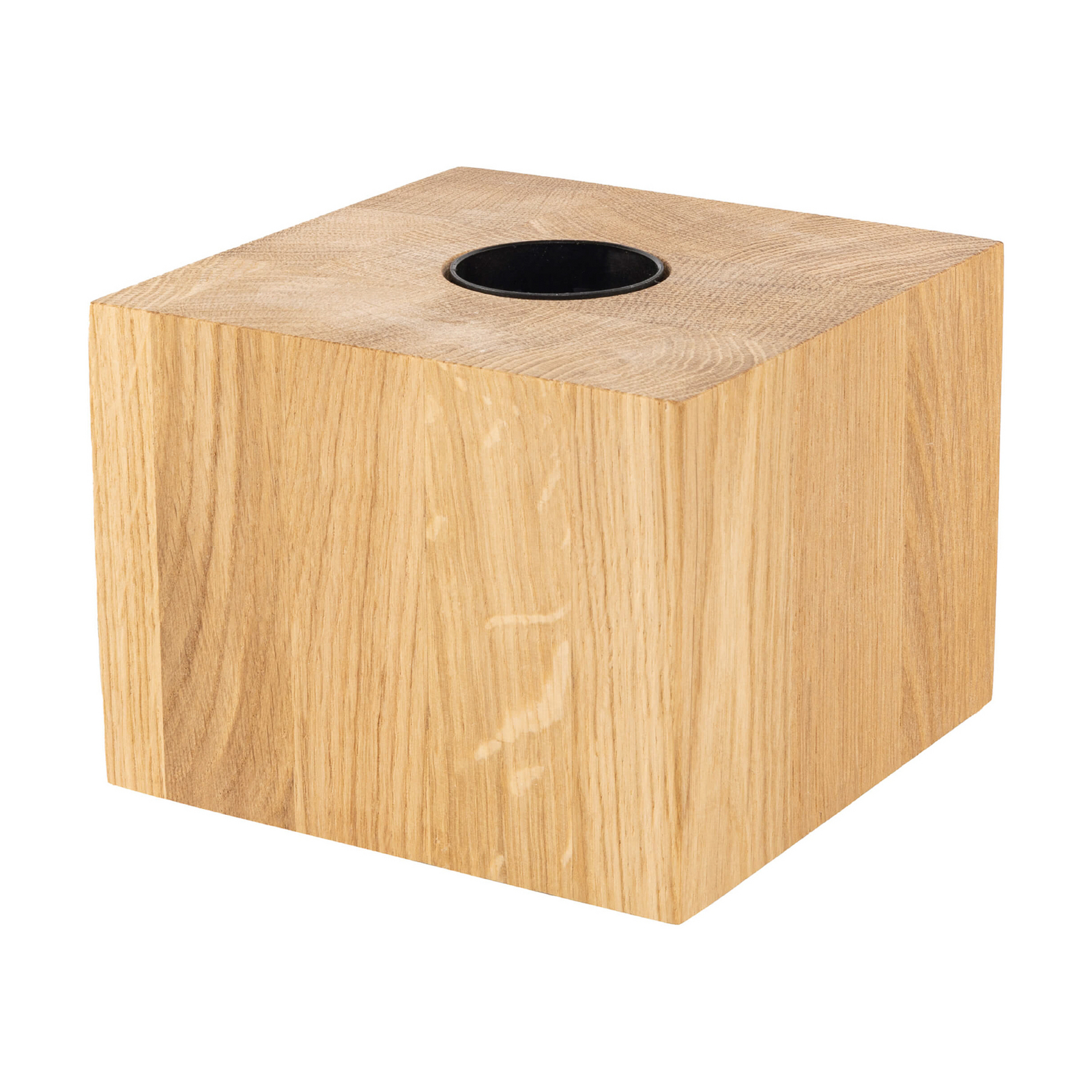 Segula tafellamp Cozy, geolied eikenhout, kubusvorm, E27