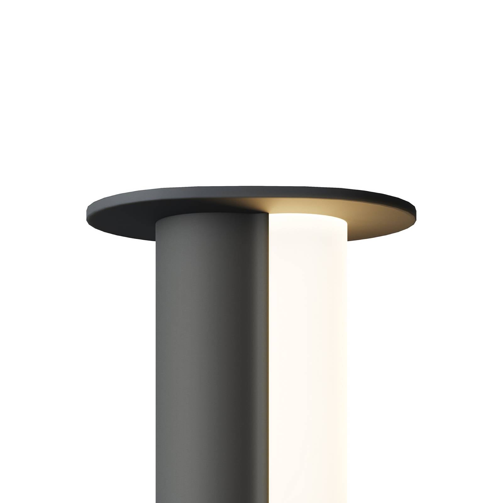 Lampa stołowa LED z akumulatorem Asym, czarna, metalowa, 2700 K, 2 W