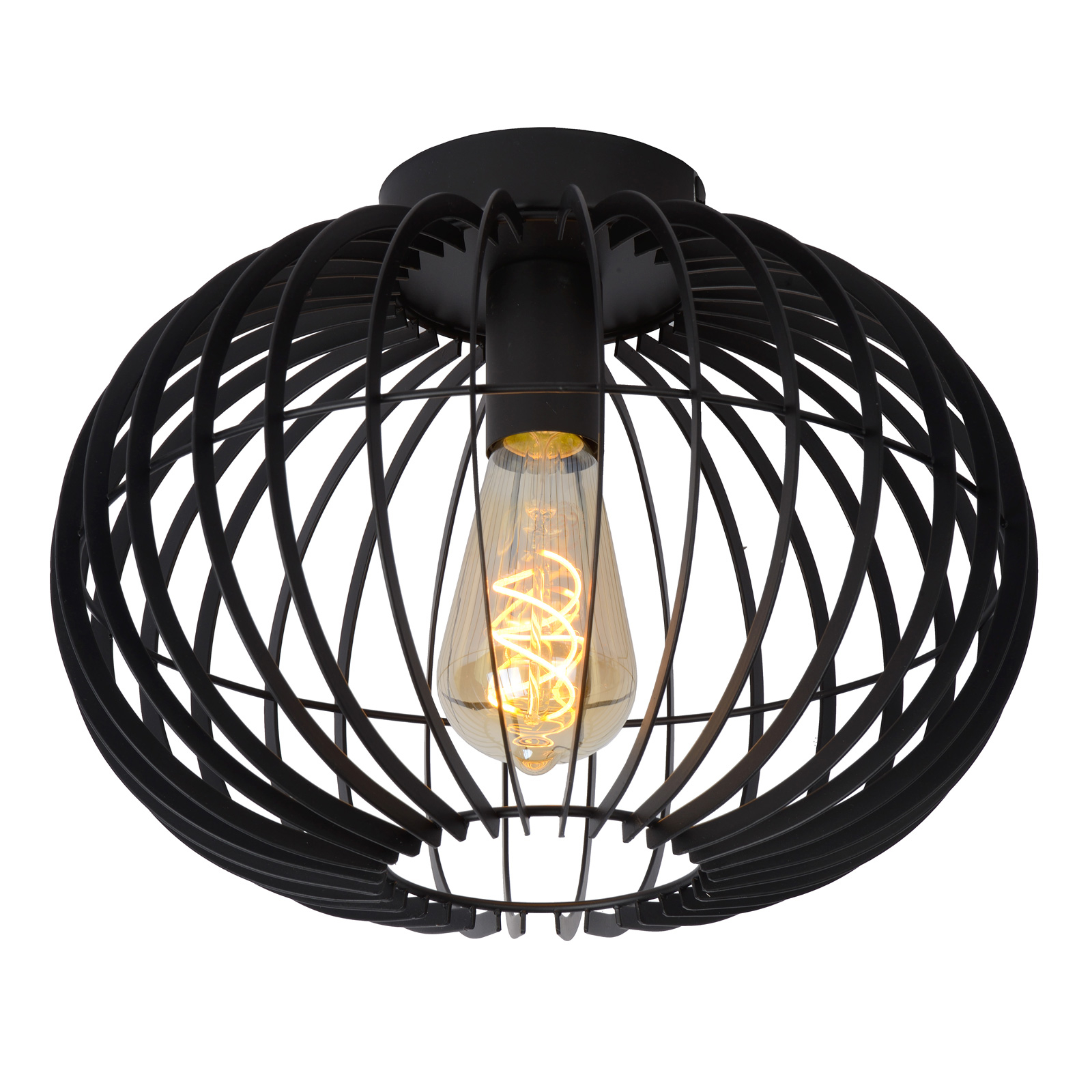 Lucide Reda ceiling light black Ø 32 cm, for Living / Dining Room, metal, E27, 40 W, energy efficiency: A++, H: 24.5 cm