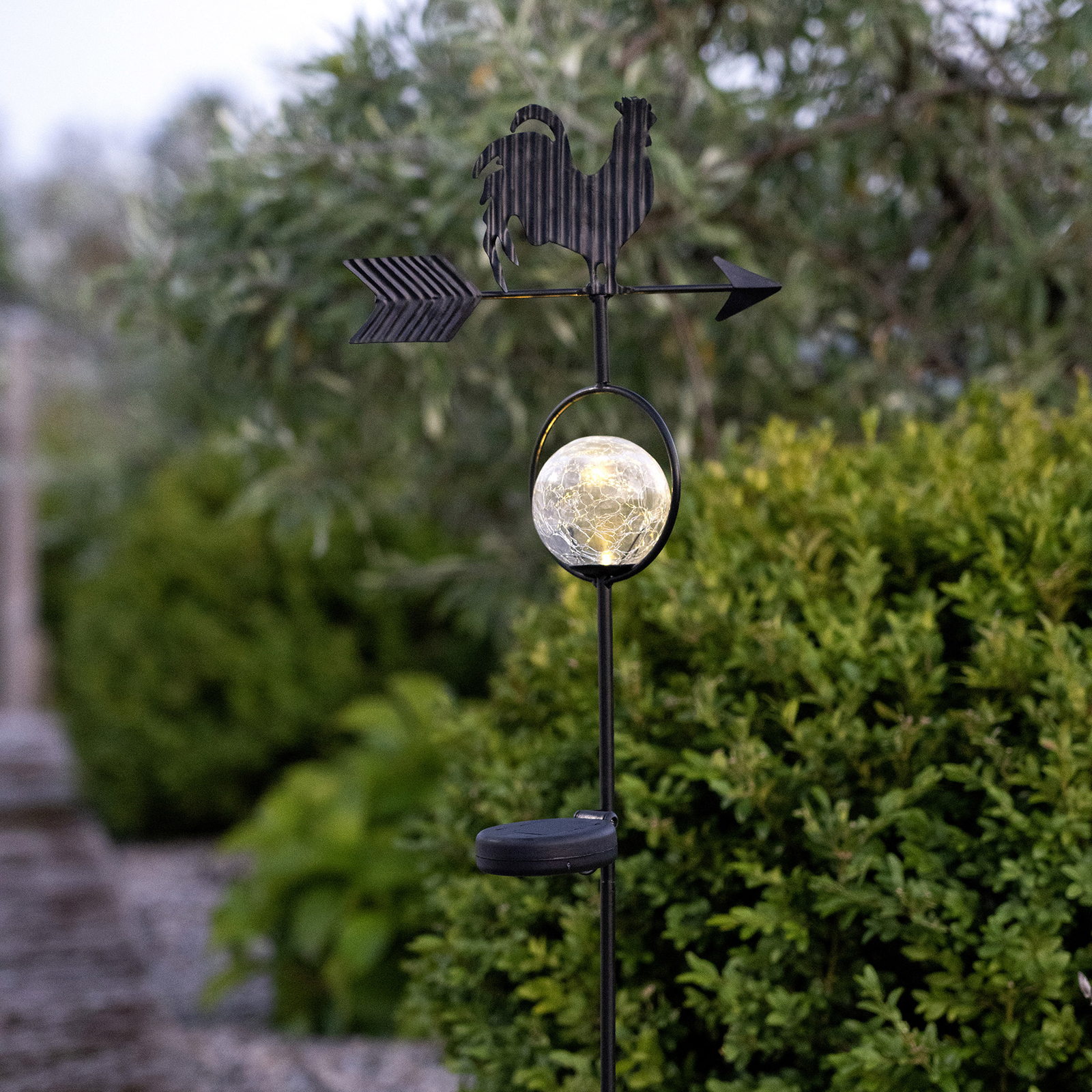 Windy LED solar light, shows the wind direction