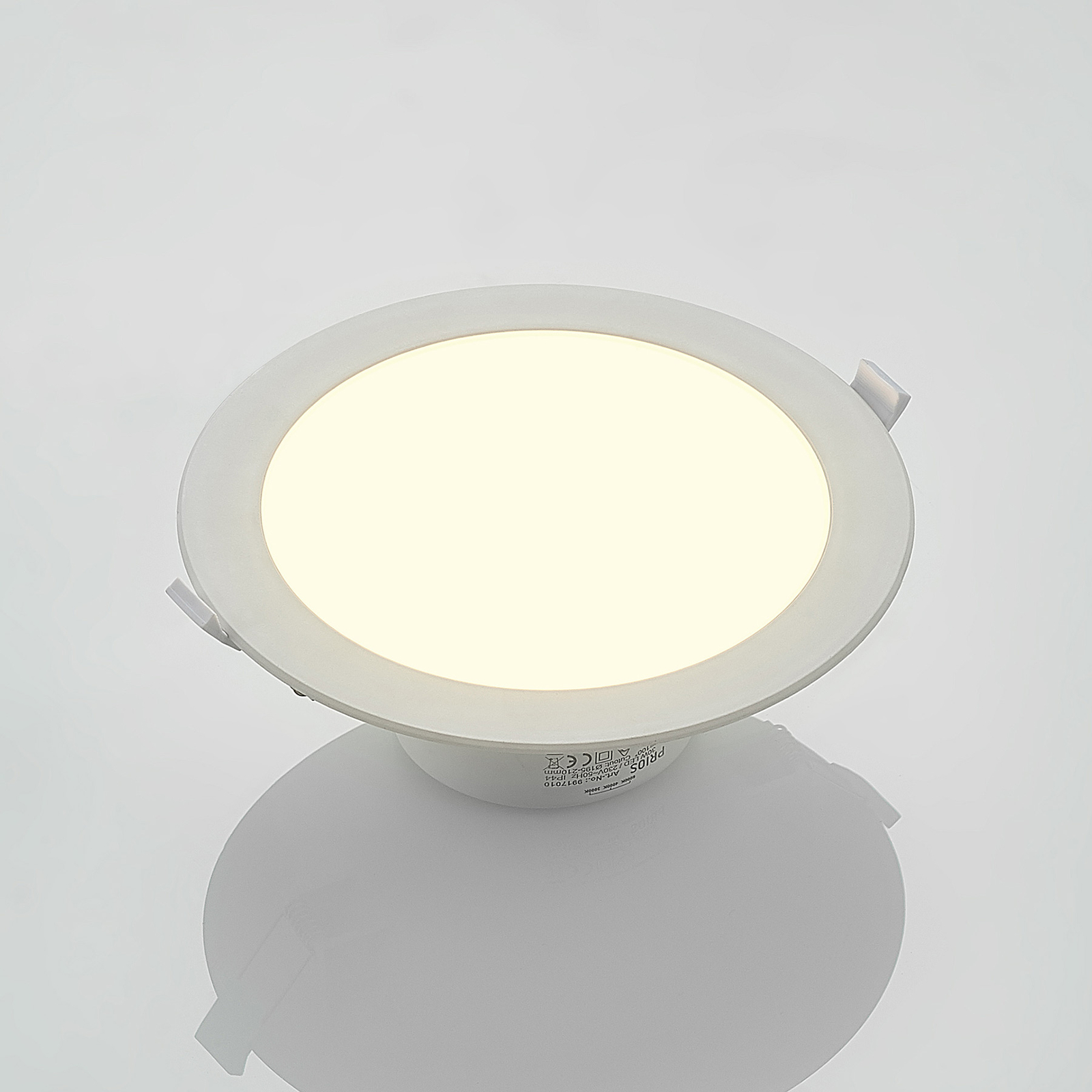 Prios LED vestavné bodové svítidlo Rida, 22,5 cm, 30 W, CCT, stmívatelné