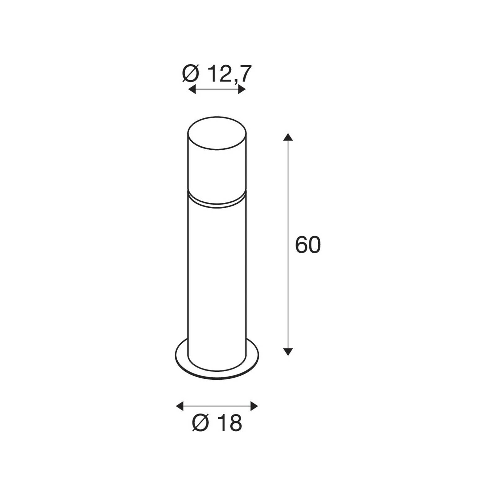 SLV Rox sokkellampe i akryl høyde 60 cm grå rustfritt stål