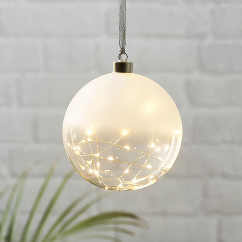 LED-Dekokugel Glow gefrostet/klar