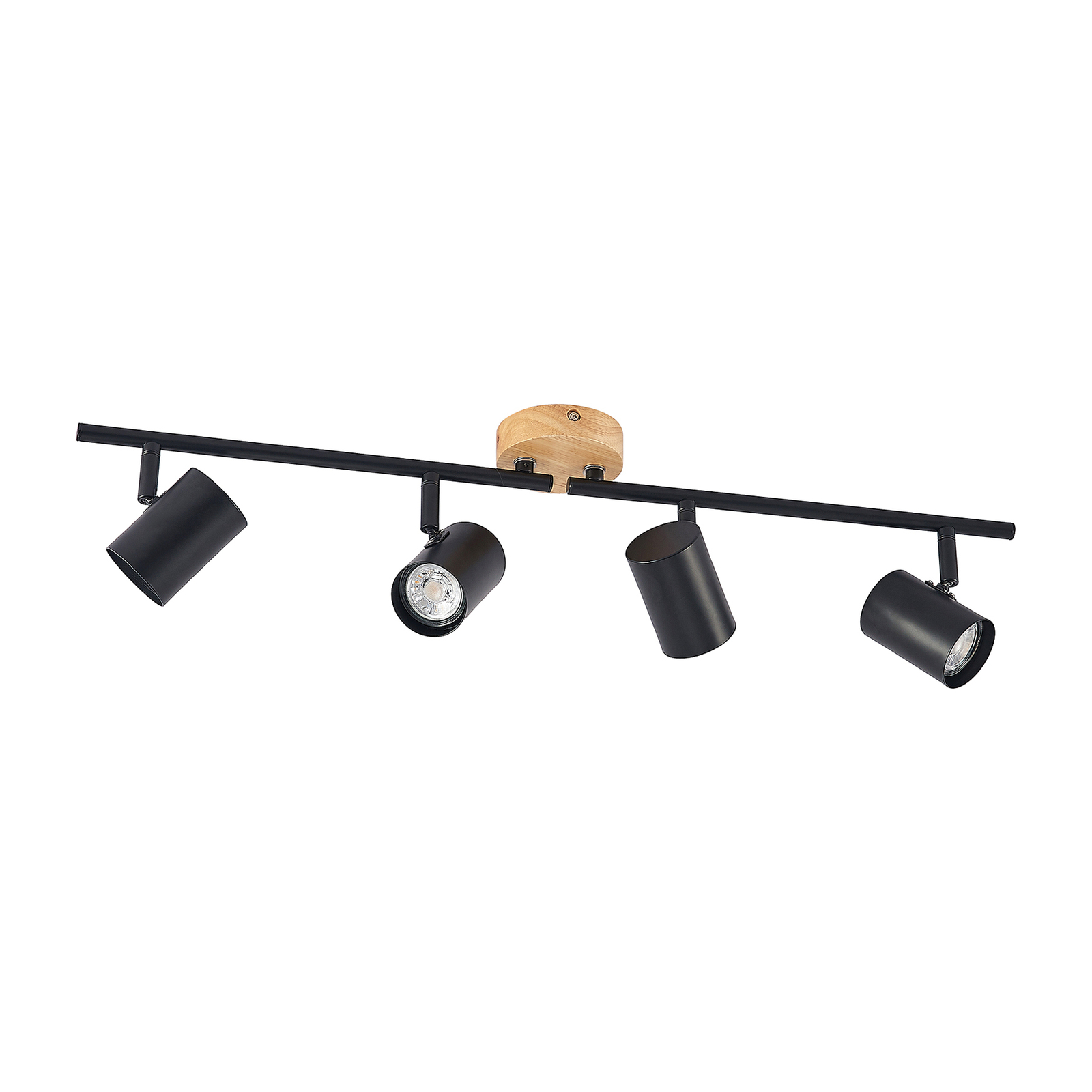 Xiomara 4 Lampa Sufitowa Black/Light Wood - Lindby