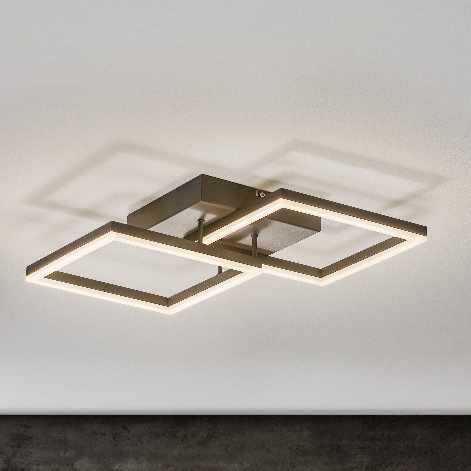 Fabas Luce Plafonieră LED Bard 45x45 cm 2 becuri antracit - Camera de zi / sufragerie - modern - antracit alb mat - Metal