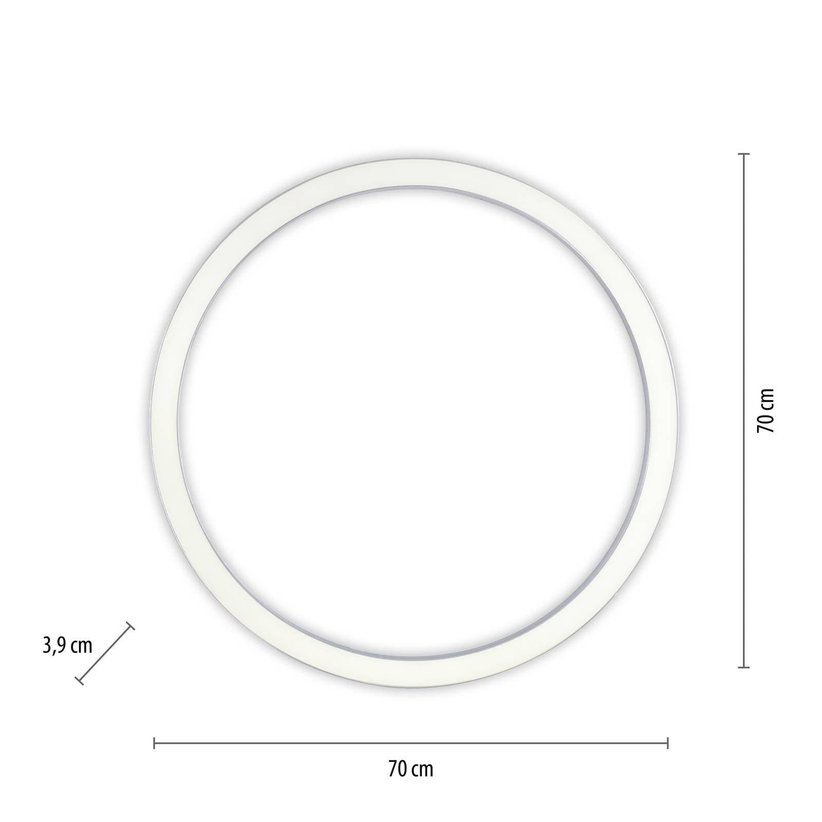 Image of PURE Lines Plafonnier LED, rond Ø70cm argenté 4012248373538