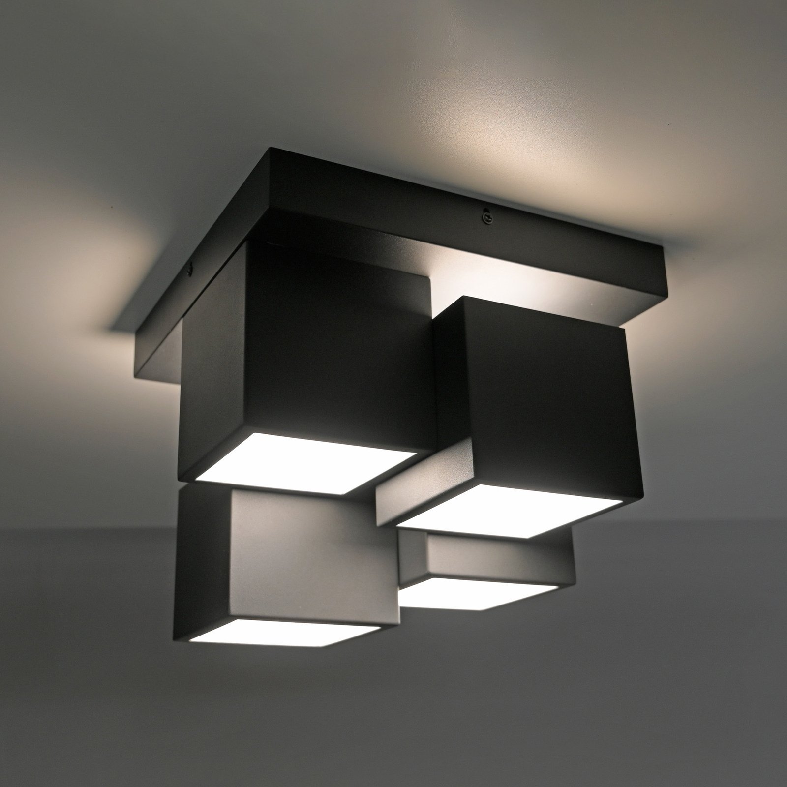 JUST LIGHT. Lampa sufitowa LED Tetris, żelazo, 3000 K, czarna