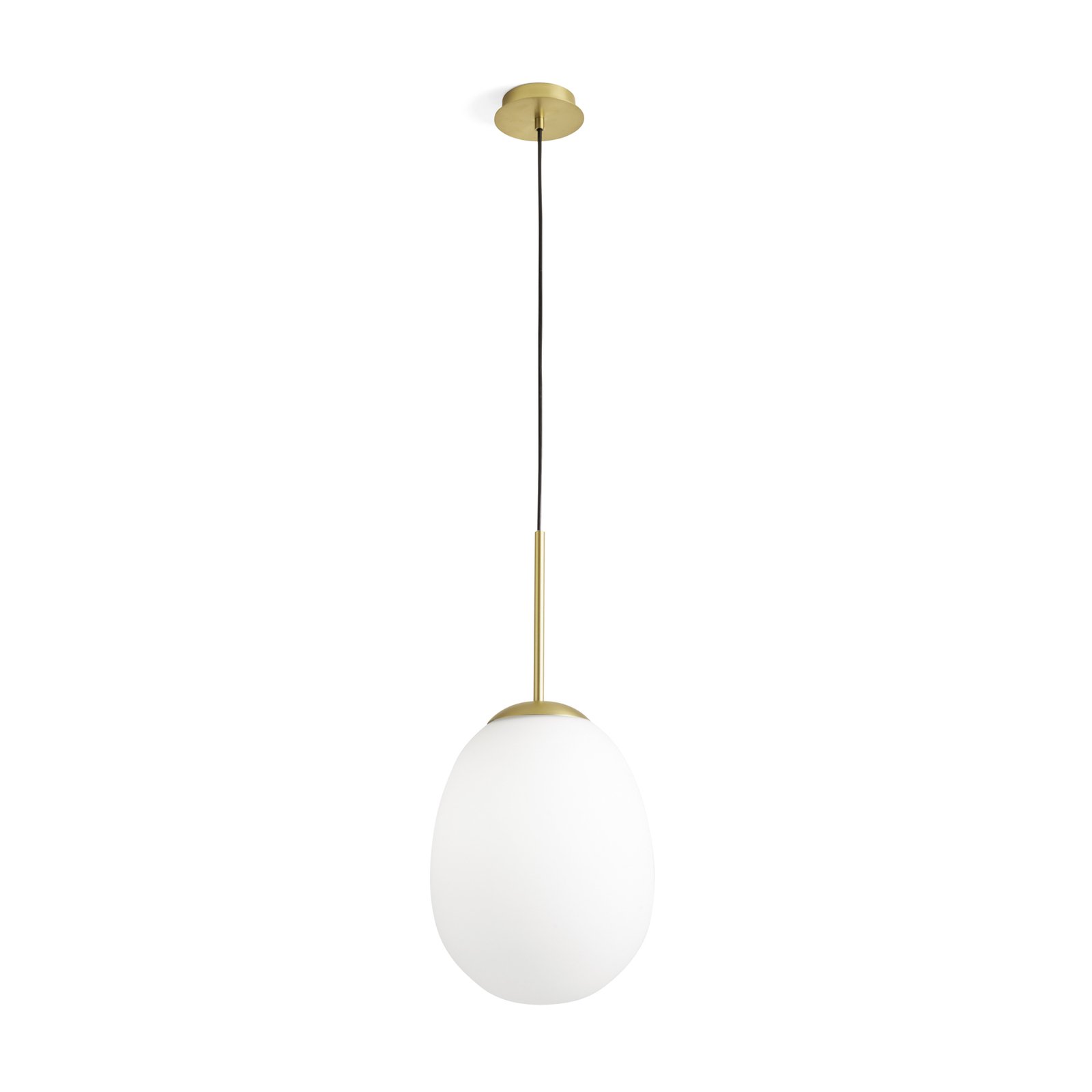 Hanglamp Drop, matglas, ophanging goud