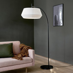 Dicte floor lamp with hand-tied lampshade