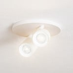 Arcchio Strahler Brinja, weiß, rund, Ø 7 cm, 2-flammig, GU10