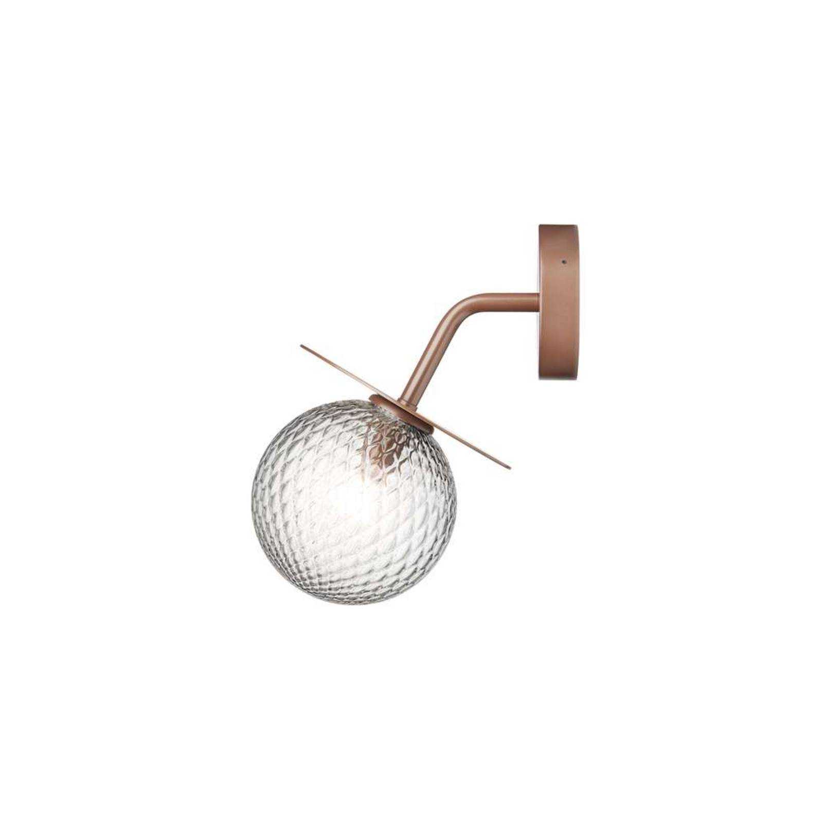 Nuura Kinkiet zewnętrzny Liila, szerokość 16 cm, brązowy/przezroczysty