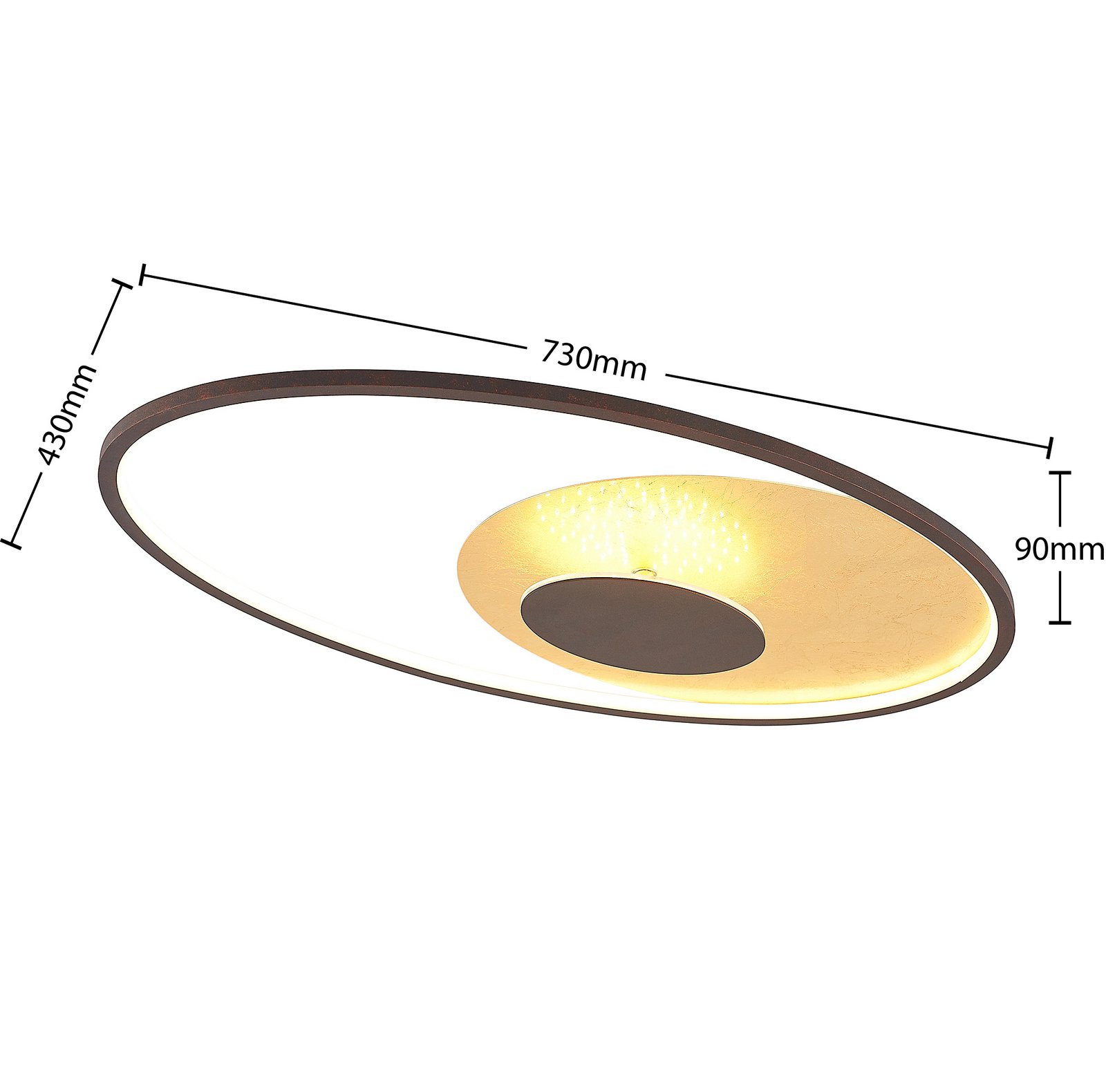 Feival LED Lámpara de Techo L73 Rust/ Gold - Lindby
