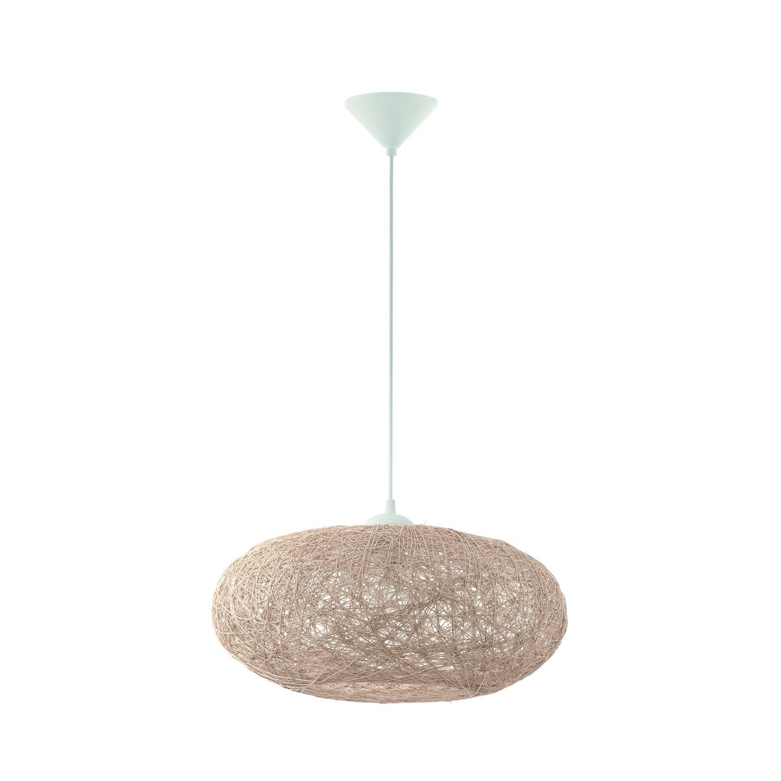 Textile Hängeleuchte Campilo in Beige