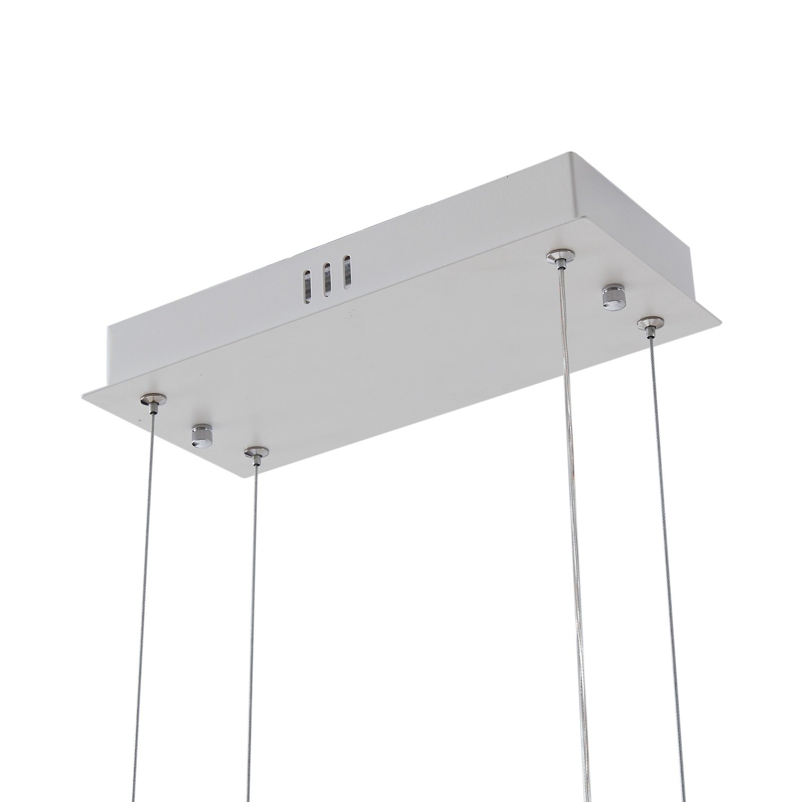 Lucande Suspension LED Silja, 36W, bois, acrylique, blanc